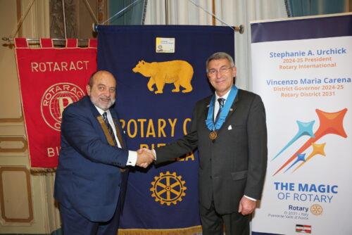 Vincenzo Carena, Governatore 2024-25 del Distretto Rotary 2031, ospite al Rotary Biella